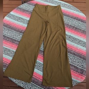 Pact olive organic cotton wide leg pants